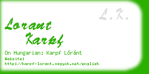 lorant karpf business card